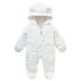 thumbnail image 1 of Hicidod Baby Girls Boys Jumpsuit Onesie Hoodie Winter Warm Thicken Romper Footies Fleece Cute Print Toddler Snowsuits, 1 of 4