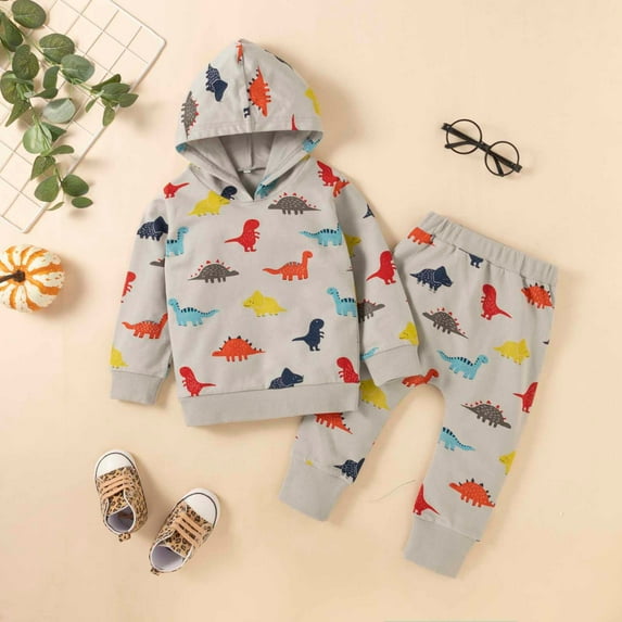 Hicidod Baby Girls Sweatsuit 2 Piece Set Cute Printed Fall Winter Casual Toddler Track Suit Long Sleeve Hoodies Sweatpants Outfit