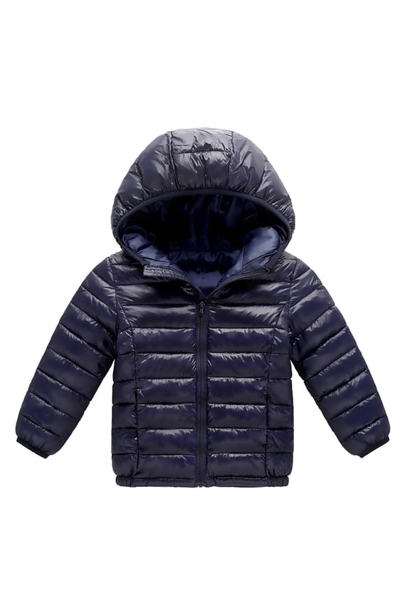 Baby Puffer Jacket Lightweight Water-Resistant Packable Hooded Down Coats Winter Thicken Fashion Solid Warm Jackets