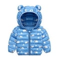 thumbnail image 1 of Hicidod Todder Puffer Jackets Cute Bear Ears Hooded Long Sleeve Down Coats Lightweight Printed Thicked Puffy Winter Warm Jacket, 1 of 7