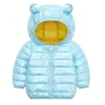thumbnail image 1 of Hicidod Kids Down Puffer Jacket for Kids Baby Boys Girls Light Puffer Padded Winter Down Coats Bear Hoods Infant Outerwear, 1 of 4