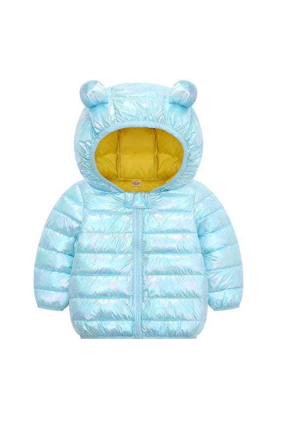 Kids Down Puffer Jacket for Kids Baby Boys Girls Light Puffer Padded Winter Down Coats Bear Hoods Infant Outerwear