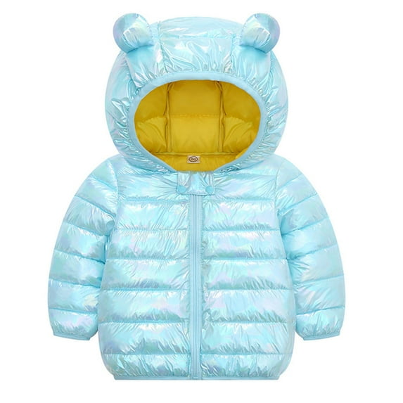 Hicidod Kids Down Puffer Jacket for Kids Baby Boys Girls Light Puffer Padded Winter Down Coats Bear Hoods Infant Outerwear