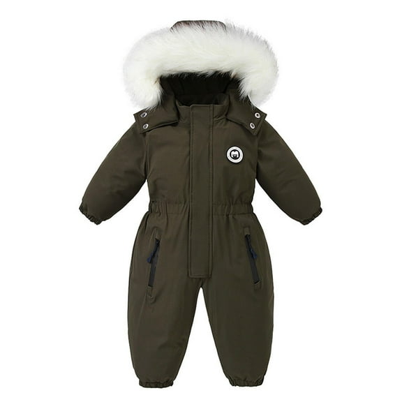Hicidod Baby Puffer Snowsuit Onesie Thicken Warm Winter Ski Suits Windproof Waterproof Hooded Jumpsuit for Toddler Boys Girls