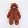 thumbnail image 1 of Hicidod Baby Romper Long Sleeve Cute Bear Ears Hooded Onesie Outfit Girls Boys Fleece Fall Winter Warm Jumpsuit Rompers, 1 of 4
