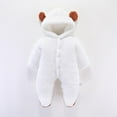 thumbnail image 1 of Hicidod Baby Rompers Unisex Fleece Warm Soft Footies Bodysuit Cute Hooded Buttons Comfortable Toddler Jumpsuit Pajamas, 1 of 4