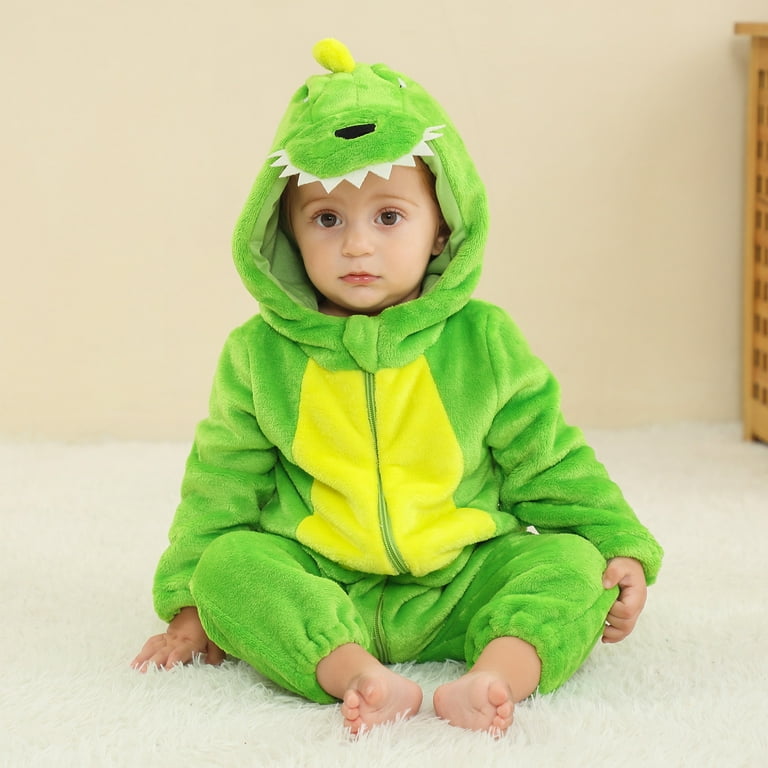 Hicidod Baby Rompers for Girls Boys Full Zipper Cute Dinosaur One