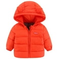 thumbnail image 1 of Hicidod Baby Winter Down Coats Cute Bear Ears Hooded Long Sleeve Puffer Jackets Light Solid Color Padded Infant Warm Outerwear, 1 of 2