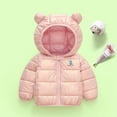 thumbnail image 1 of Hicidod Baby Winter Jacket Cute Bear Ears Hooded Long Sleeve Warm Down Coats Lightweight Printed Thick Puffy Puffer Jackets, 1 of 6
