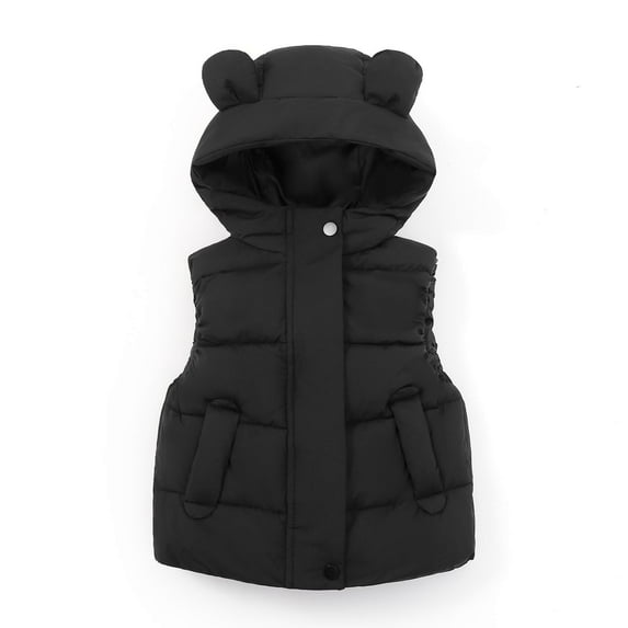 Hicidod Baby Winter Jackets Cute Bear Ears Warm Coats Lightweight Fashion Solid Color Windproof Thicked Vest Outerwear