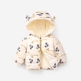 thumbnail image 1 of Hicidod Baby Winter Jackets Thicken bear Hooded Zipper Warm Toddler Down Coats Fleece Lined Cute Print Jacket for Girls Boys, 1 of 5