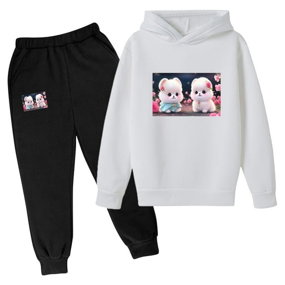 Hicidod Boy's Tracksuit Casual Pullover Hoodies Jogging Pants Set 2 Pieces Cute Cartoon Printed Sweatsuit for Kids Boys Girls