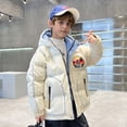 thumbnail image 1 of Hicidod Boys Girls Winter Jackets Hooded Long Sleeve Zipper Warm Down Coats Solid Color Thicken Waterproof Fashion Outerwear, 1 of 4