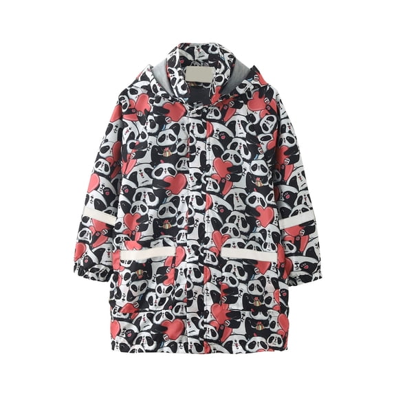 Hicidod Boys Jacket Girls Rain Jackets Lightweight Breathable Raincoat Waterproof Windproof Hooded Rain Jacket Mid Length Easy To Fold