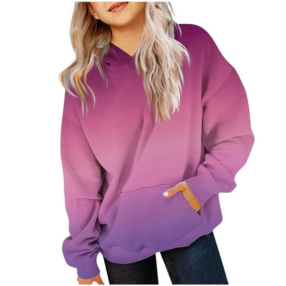 Hicidod Casual Hoodies for Girls Fashion Tie-Dye Oversized Long Sleeve Hooded Sweatshirt Teen Girls Pullover Tops With Pockets