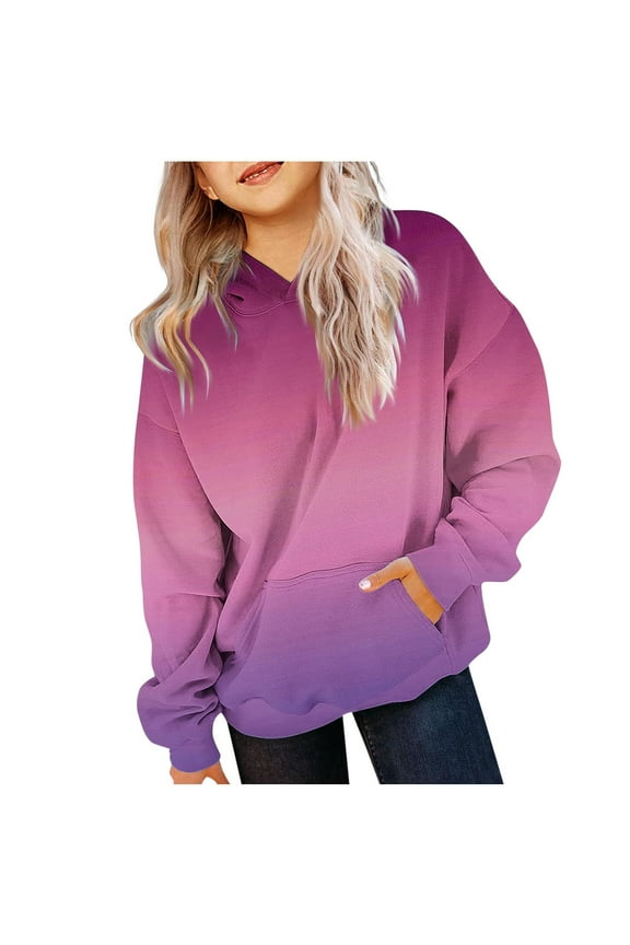 Casual Hoodies for Girls Fashion Tie-Dye Oversized Long Sleeve Hooded Sweatshirt Teen Girls Pullover Tops With Pockets
