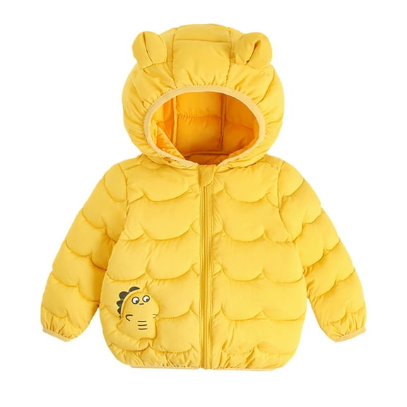 Hicidod Down Jacket for Baby Girls Boys Cute Bear Ears Hooded Puffer Coat Lightweight Thicken Puffy Packable Winter Warm Jackets