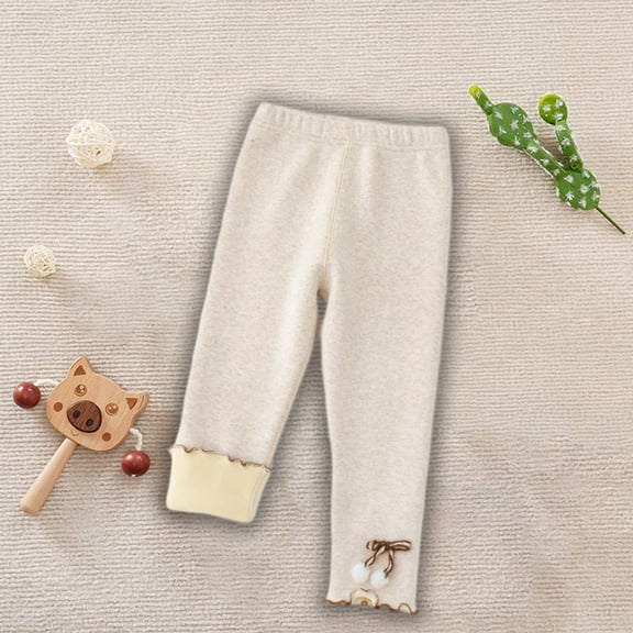 Hicidod Fleece Lined Leggings Girls Ankle Length Solid Casual Soft Tights Pants Winter Warm Thick Thermal Toddler Leggings