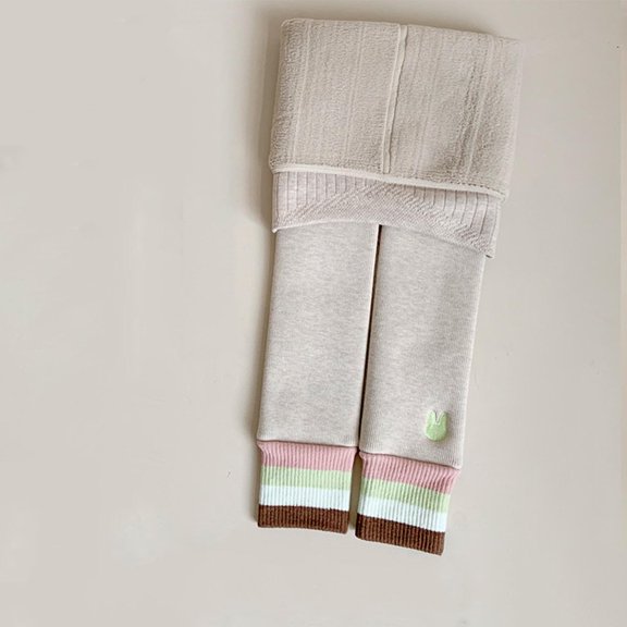 Hicidod Fleece Lined Leggings Girls Soft Cotton Thick Warm Kids Pants Solid Ankle Length Fall Winter Casual Long Thermal Tights