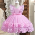 thumbnail image 1 of Hicidod Flower Girl Dress Toddler Flysleeve Bowknot Fancy Dress Petal Lace Princess Pageant Wedding Birthday Party Formal Gown, 1 of 7
