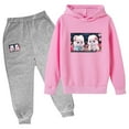 thumbnail image 1 of Hicidod Girl's Sweatsuit Set Cute Cartoon Printed Casual Boys Tracksuit 2pcs Suit Loose Fit Pullover Hoodie And Sweatpants Outfits, 1 of 2