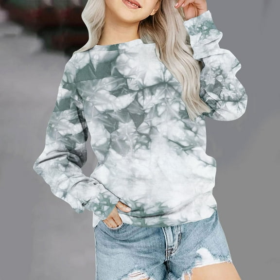 Hicidod Girls Casual Crewneck Sweatshirts Long Sleeve Oversized Pullover Tops Fall Winter Fashion Print Loose Kids Sweatshirt