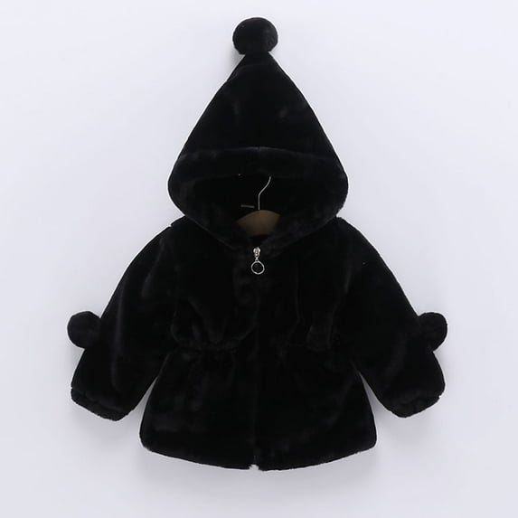 Hicidod Girls Fleece Jacke Cute Soft Hooded Fall Winter Coat Furry Faux Fur Warm Jacket Windproof Fashion Snowsuit Outwear