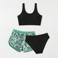 thumbnail image 1 of Hicidod Girls Girls Swimsuit 3 Piece Bathing Suit Cute Printed Bikini Set With Quick Dry Teen Girls Beach Swimwear With Boy Shorts, 1 of 5