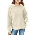 thumbnail image 1 of Hicidod Girls Hoodies Casual Long Sleeve Fashion Solid Hooded Sweatshirt Cute Oversized Teen Girl Hoodie Pullover Tops with Pocket, 1 of 7