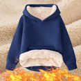 thumbnail image 1 of Hicidod Girls Hoodies Long Sleeve Fleece Lined Kids Pullover Tops Winter Warm Fashion Solid Casual Hooded Boys Sweatshirt, 1 of 7