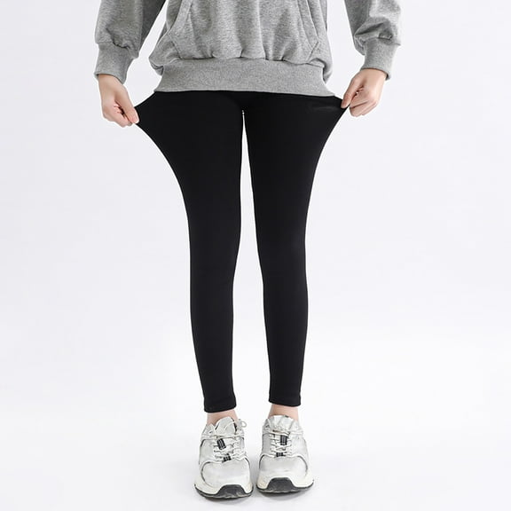 Hicidod Girls Leggings Cotton Ankle Length Fashion Solid Tights Pants Comfortable Stretchy Casual Soft Leggings for Girls