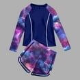 thumbnail image 1 of Hicidod Girls Long Sleeve Rash Guard 2 Piece Swimsuit Set Cute Floral Printed UPF 50+ Sun Protection Teen Swimsuit with Boyshorts, 1 of 3