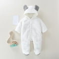 thumbnail image 1 of Hicidod Girls Rompers Fleece Footed Warm Pajamas Long Sleeve Zipper Cute Bear Ears Hooded Baby Jumpsuit, 1 of 3