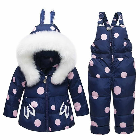 Hicidod Girls Snow Suit Winter Thicken Warm Toddler Snow Pants And Jacket Windproof Waterproof Kids Snowsuit