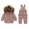 thumbnail image 1 of Hicidod Girls Snow Suit Winter Thicken Warm Toddler Snow Pants And Jacket Windproof Waterproof Kids Snowsuit, 1 of 5