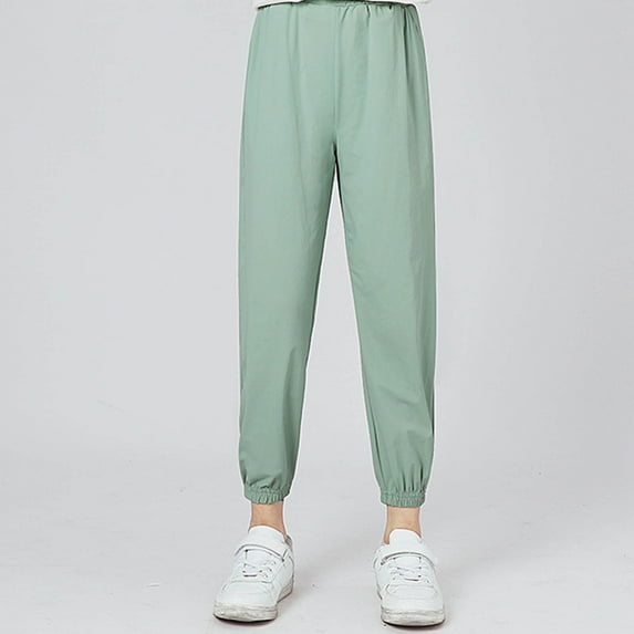 Hicidod Girls Sweatpants Cotton Drawstring Athletic Kids Joggers Pants Fashion Solid Color Loose Fit Long Sweat Pants with Pockets