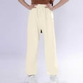 thumbnail image 1 of Hicidod Girls Sweatpants High Waisted Solid Color Joggers Pants Loose Fit Fleece Lined Warm Long Lantern Pants with Drawstring, 1 of 7