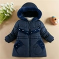 thumbnail image 1 of Hicidod Girls Winter Coats Water Resistant Thicken Long Fashion Solid Color Puffer Jacket Hooded Waist Windproof Outerwear, 1 of 4