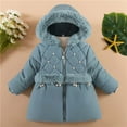 thumbnail image 1 of Hicidod Girls Winter Jacket Thickened Hooded Fashion Kids Down Coats Long Sleeve Zipper Comfortable Warm Coat Cotton Jackets, 1 of 7