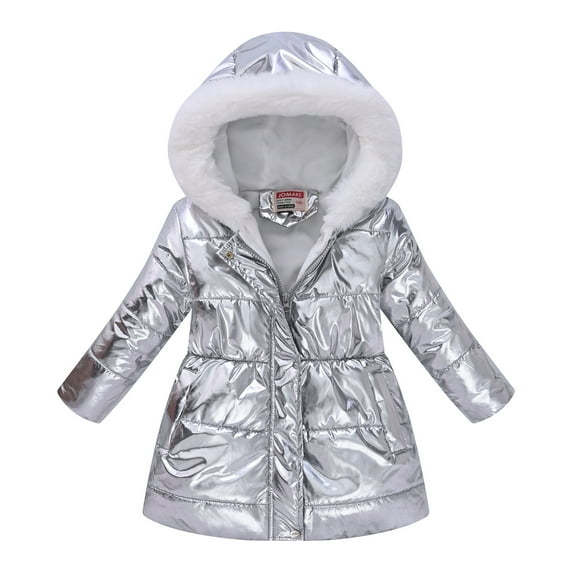 Hicidod Girls' Winter Jackets Hooded Fleece Lined Toddler Parka Outwear Print Warm Thicken Cotton Puffer Coats