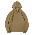 thumbnail image 1 of Hicidod Hoodies for Men Fleece Simple Solid Color Fall Winter Fashion Hooded Sweatshirts Long Sleeve Pullover Tops with Pocket, 1 of 5