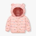 thumbnail image 1 of Hicidod Infant Jackets Bear Ears Hooded Long Sleeve Warm Puffer Coat Light Cute Printed Thicken Puffy Windproof Down Jacket, 1 of 7