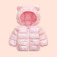 thumbnail image 1 of Hicidod Infant Puffer Jacket Cute Bear Ears Hooded Long Sleeve Down Coats Lightweight Fashion Colorful Padded Puffy Winter Warm Jackets, 1 of 7