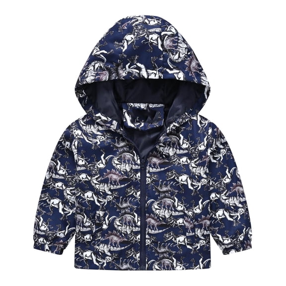 Hicidod Infant Raincoat Toddler Rain Jacket Boys Girls Cute Windbreaker Waterproof Print Casual Outerwear Lightweight Zip Jacket Hooded Dust Coat
