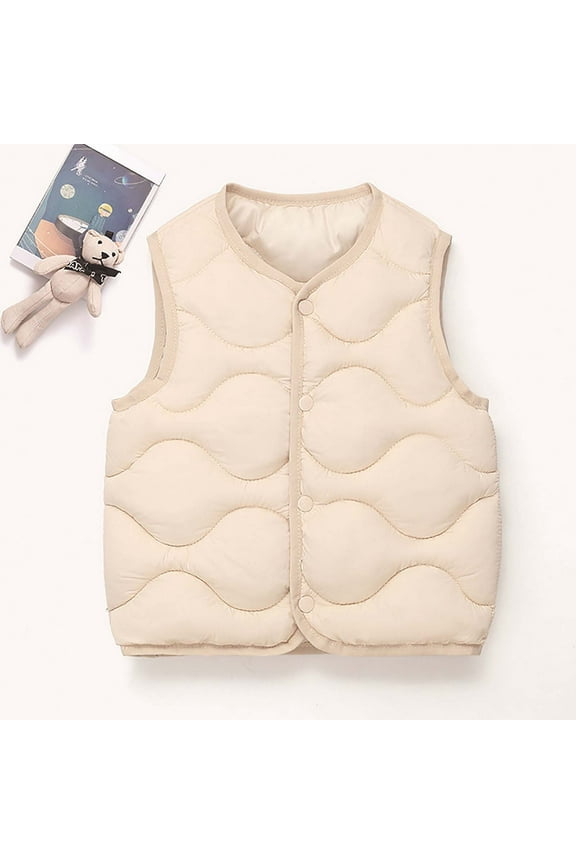 Infant Warm Vest Solid Color Lightweight Thick Baby Jackets Spring Fall Winter Sleeveless Vest Down Coat Clothes