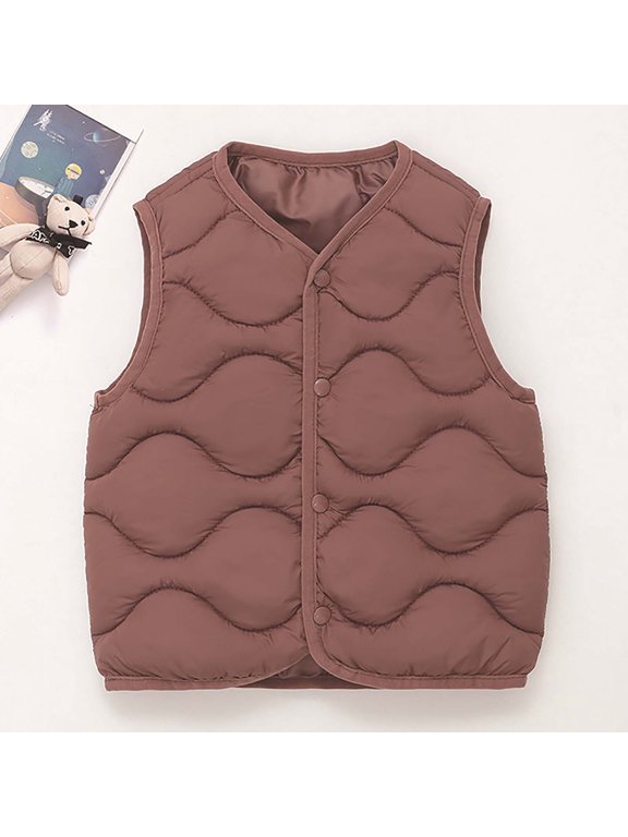 Infant Warm Vest Solid Color Lightweight Thick Baby Jackets Spring Fall Winter Sleeveless Vest Down Coat Clothes