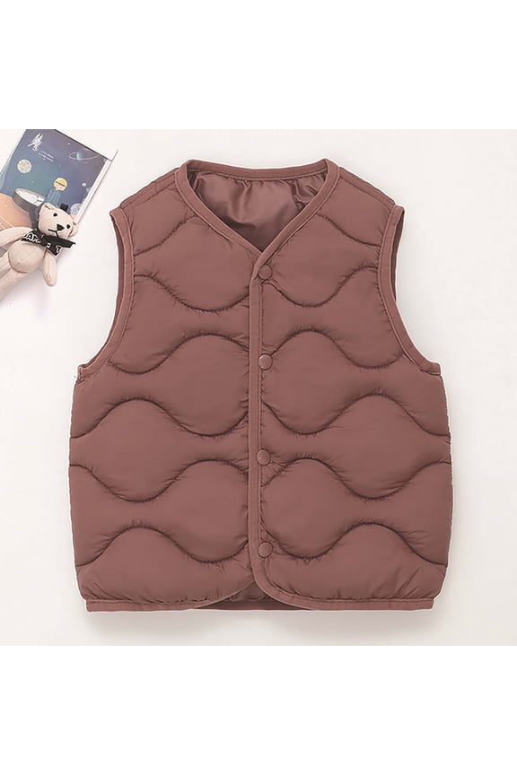 Infant Warm Vest Solid Color Lightweight Thick Baby Jackets Spring Fall Winter Sleeveless Vest Down Coat Clothes