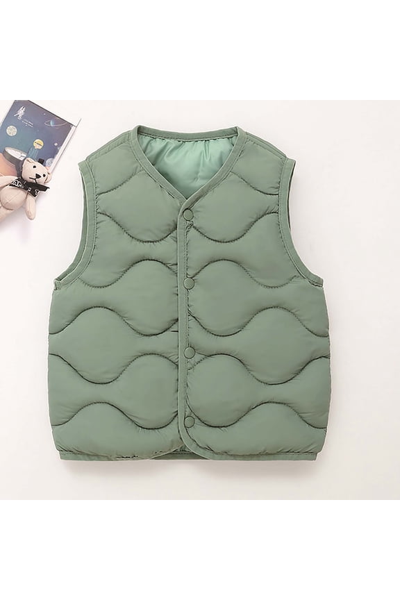 Infant Warm Vest Solid Color Lightweight Thick Baby Jackets Spring Fall Winter Sleeveless Vest Down Coat Clothes