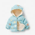 thumbnail image 1 of Hicidod Infant Winter Jacket Cute Bear Ears Hooded Long Sleeve Warm Coat Lightweight Printed Fleece Lined Thicken Windproof Outwear, 1 of 5