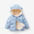 thumbnail image 1 of Hicidod Infant Winter Jacket Cute Bear Ears Hooded Long Sleeved Warm Coat Lightweight Printed Fleece Lined Thicken Windproof Outwear, 1 of 7